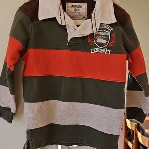 OshKosh B'gosh Kids Rugby Shirt - Olive, Orange, Gray